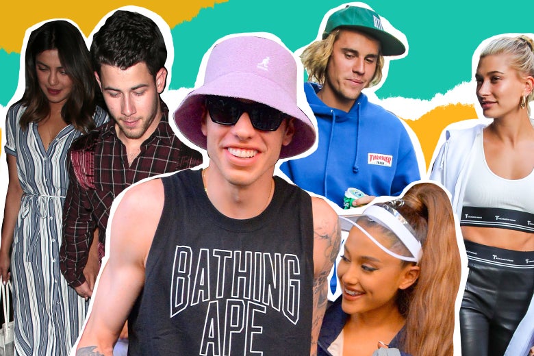 Nick Jonas and Priyanka Chopra, Pete Davidson and Ariana Grande, and Justin Bieber and Hailey Baldwin.